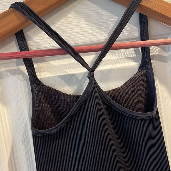 NWOT Free People FP Movement Happiness Runs Square Neck Tank Top One Piece Black - Picture 7 of 7